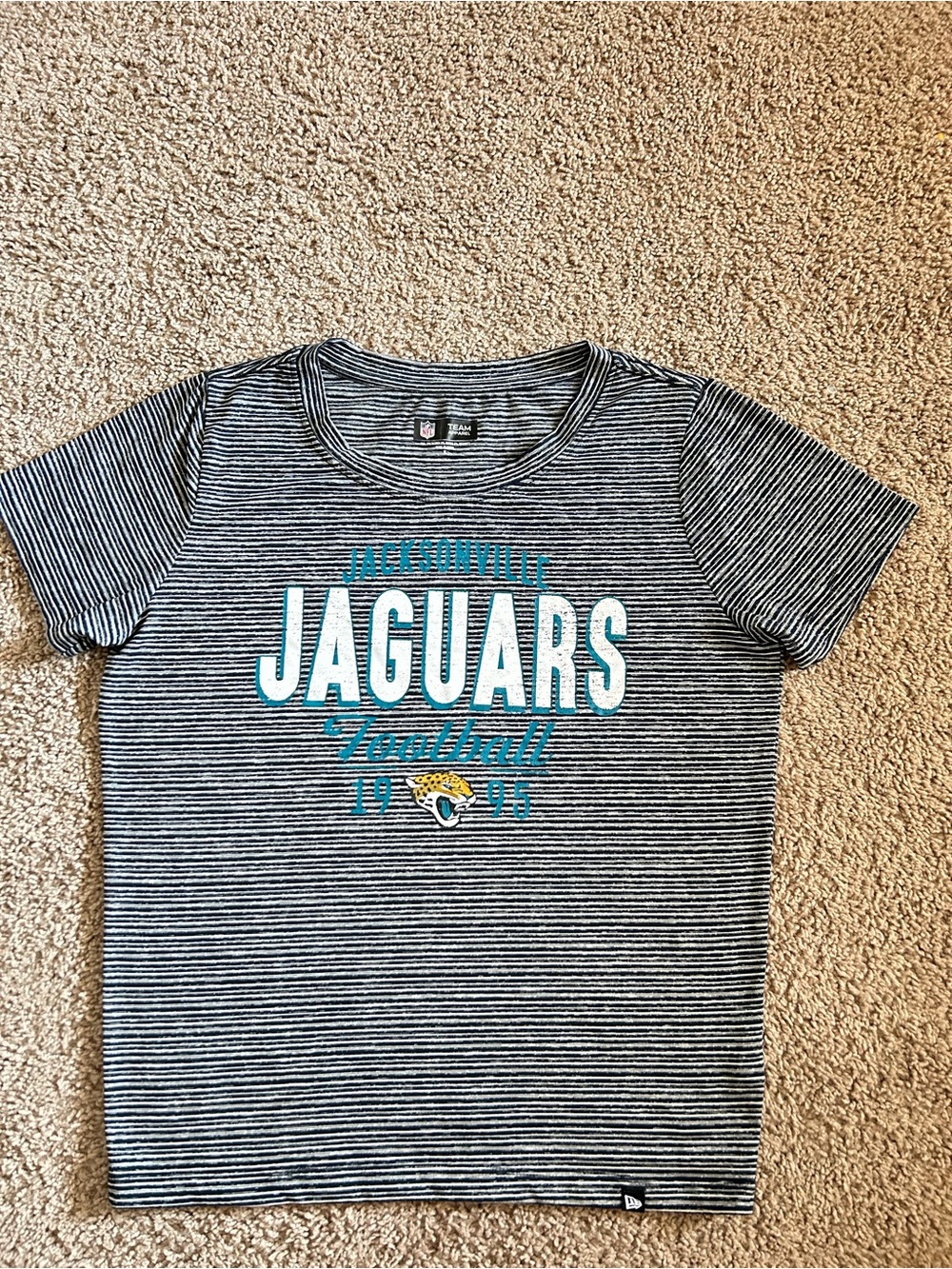 NFL Jacksonville Jaguars Gray & Teal Striped Kids Tee